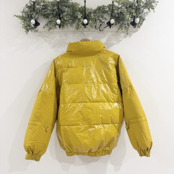 CAbi 4228 Puff Piece Yellow Puffer Coat Small Oversized Full Zip CP limited edit - Picture 4 of 4